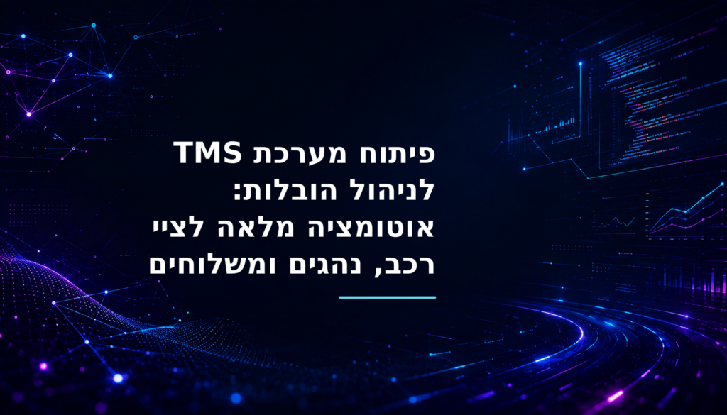 תרשים תפעולי של מערכת TMS המחברת צי משאיות, נהגים, מסלולים, מוקד ומשלוחים